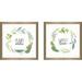 Gracie Oaks 'Fine Herbs II' 2 Piece Framed Textual Art Set Paper, Glass in Green | 16.5 H x 33 W x 1 D in | Wayfair GRCS2806 44483017