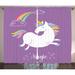 Harriet Bee Seamus Unicorn Home & Mythical Animal w/ Clouds & Rainbow Figure Fairy Image Graphic Print | 84 H in | Wayfair HBEE2381 39458559