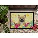 The Holiday Aisle® Saroyan French Bulldog Non-Slip Outdoor Door Mat Synthetics in Green/White/Brown | 27" L x 18" W | Wayfair