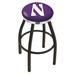 Holland Bar Stool NCAA Swivel 25" Counter Stool Upholstered/Metal in Black/Brown | 25 H x 18 W x 18 D in | Wayfair L8B2C25Nthwst
