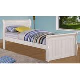 Jacquline Solid Wood Sleigh Bed by Harriet Bee kids Wood in White | 36 H x 56.5 W x 85 D in | Wayfair 02C211E8227544FDAC9249FAE4581E05