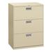 HON Brigade 600 Series 3-Drawer Lateral Filing Cabinet Metal/Steel in Brown | 39.125 H x 30 W x 18 D in | Wayfair H673.L.L