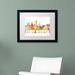 Trademark Fine Art 'Fort Worth Texas Skyline Mclr-2' Framed Graphic Art on Canvas Canvas, Wood | 11 H x 14 W x 0.5 D in | Wayfair MW0321-B1114MF