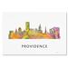 Trademark Fine Art "Providence Rhode Island Skyline WB-1" by Marlene Watson Graphic Art on Wrapped Canvas Canvas | 12 H x 19 W x 2 D in | Wayfair