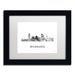 Trademark Fine Art "Milwaukee Wisconsin Skyline WB-BW" by Marlene Watson Framed Graphic Art Canvas, in Black/White | 11 H x 14 W x 0.5 D in | Wayfair