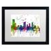 Trademark Fine Art 'Austin Texas Skyline' Matted Framed Graphic Art Canvas, Wood | 11 H x 14 W x 0.5 D in | Wayfair MW0196-B1114MF