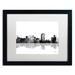 Trademark Fine Art 'Honolulu Hawaii Skyline BG-1' Matted Framed Graphic Art on Canvas Canvas, Wood | 11 H x 14 W x 0.5 D in | Wayfair