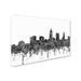 Trademark Fine Art 'Cleveland Ohio Skyline BW' Graphic Art Print on Wrapped Canvas in Gray/White | 12 H x 19 W x 2 D in | Wayfair MW00590-C1219GG