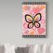 Trademark Fine Art 'Butterfly Hearts' Graphic Art Print on Wrapped Canvas in Black/Pink/Yellow | 19 H x 12 W x 2 D in | Wayfair ALI33576-C1219GG