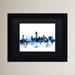 Ivy Bronx 'Austin Texas Skyline II' Rectangle Framed Graphic Art Canvas, Wood in Blue | 11 H x 14 W x 0.5 D in | Wayfair IVYB6741 40340534