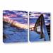 ArtWall Sunset At Ocracoke by Steve Ainsworth 2 Piece Photographic Print on Wrapped Canvas Set Canvas in Blue/White | 18 H x 28 W x 2 D in | Wayfair