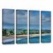 ArtWall The Beach At Santa Barbara by Steve Ainsworth 4 Piece Photographic Print on Wrapped Canvas Set Metal in Blue | 24 H x 32 W x 2 D in | Wayfair