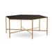 Joe Ruggiero Collection Athena Coffee Table Metal in Green/Brown | 18 H x 43.38 W x 43.38 D in | Wayfair JR001-87-Oak-AP