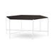 Joe Ruggiero Collection Athena Coffee Table Metal in White/Brown | 18 H x 43.38 W x 43.38 D in | Wayfair JR001-94-Oak-W