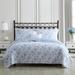 Laura Ashley Walled Garden Cotton Reversible Quilt Set Polyester/Polyfill/Cotton in Blue | Twin Quilt + 1 Shams | Wayfair USHSA91169166