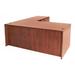 Latitude Run® Legacy L Desk w/ Double Pedestal Drawer Unit Wood in Brown | 29 H x 71 W x 70 D in | Wayfair LDER3616 42274897