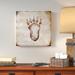 Loon Peak® 'Moose Lodge - Bear Track' Graphic Art Print on Wrapped Canvas in Brown/Green | 14 H x 14 W x 2 D in | Wayfair LNPK7314 39248158