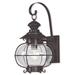 Longshore Tides Shielo Glass Outdoor Wall Lantern Brass/Glass/Metal in White/Brown | 20 H x 12.75 W x 12.75 D in | Wayfair LNTS2592 40294688