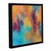 Latitude Run® Improvisation Framed Painting Print on Wrapped Canvas in Blue/Brown/Indigo | 10 H x 10 W x 2 D in | Wayfair LTRN5153 33280256