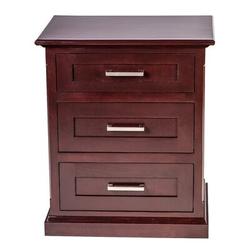 Loon Peak® 3 Drawer Nightstand Wood in Brown/Red | 30 H x 25 W x 18 D in | Wayfair E757EE4F41C2484191B2B467780D0653