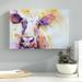 Latitude Run® Cow 17 Painting Print on Wrapped Canvas in Brown/Indigo/Orange | 12 H x 18 W x 2 D in | Wayfair LTRN6504 30805451