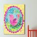 Marmont Hill 'Pink Bird Sings' by Jill Lambert Painting Print on Wrapped Canvas Canvas, Solid Wood in Blue/Pink/Yellow | 18 H x 12 W in | Wayfair
