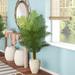 Beachcrest Home™ Brendis Floor Palm Tree in Planter Silk/Ceramic/Plastic in Brown | 66 H x 38 W x 26 D in | Wayfair