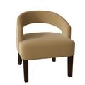 Barrel Chair - Poshbin Carly 27" Wide Barrel Chair Polyester/Velvet in Blue/Brown | 31 H x 27 W x 27 D in | Wayfair 1053-KeyOcean-Walnut