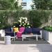 Ivy Bronx Shore 5 Piece Outdoor Patio Aluminum Sectional Sofa Set Metal in Blue | Wayfair ORNE3711 41988546