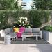 Ivy Bronx Shore 5 Piece Outdoor Patio Aluminum Sectional Sofa Set Metal in Gray | Wayfair ORNE3711 41988545