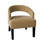 Barrel Chair - Poshbin Carly 27" Wide Barrel Chair Polyester/Velvet in Black/Brown | 31 H x 27 W x 27 D in | Wayfair 1053-KeyBrown-Black