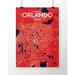 OurPoster.com 'Orlando City Map' Graphic Art Print Poster in Nautical Paper in Black/Red | 17 H x 11 W x 0.05 D in | Wayfair OP-MCOA05EN