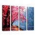 Red Barrel Studio® River Bend 4 Piece Painting Print on Wrapped Canvas Metal in Blue/Green/Pink | 24 H x 32 W x 2 D in | Wayfair RDBS2040 27802097