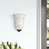 Lark Manor™ Allisia 1 - Light Dimmable Flush Mounted Sconce Glass/Metal in Brown | 10.5 H x 8 W x 4 D in | Wayfair RBRS5569 40065074