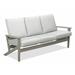 Winston Porter Chrisa Patio Sofa w/ Cushions Plastic/Metal in Gray/Blue | 38 H x 74.5 W x 31 D in | Wayfair 83065A9F1D664302A92A05440FEADF3B