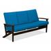 Winston Porter Chrisa Patio Sofa w/ Cushions Plastic/Metal in Gray/Black | 38 H x 74.5 W x 31 D in | Wayfair F08EA23B4830436E9DE73DBA16A42ECF