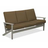 Winston Porter Chrisa Patio Sofa w/ Cushions Plastic/Metal in Gray/Blue | 38 H x 74.5 W x 31 D in | Wayfair C163130B74884E56BE087F6853583C3B