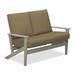 Winston Porter Chrisa Loveseat w/ Cushions Plastic/Metal in Gray | 38 H x 51.5 W x 31 D in | Outdoor Furniture | Wayfair