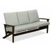 Winston Porter Chrisa Patio Sofa w/ Cushions Plastic/Metal in Gray/Black | 38 H x 74.5 W x 31 D in | Wayfair C7737DE945D34688A30FBF11AB26FF01