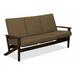 Winston Porter Chrisa Patio Sofa w/ Cushions Plastic/Metal in Gray/Black | 38 H x 74.5 W x 31 D in | Wayfair 3467DD1ABD3B45E8A19348B420BC9EDE