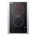 Summit Appliance 15" Electric Cooktop w/ 2 Burners in Black | 2 H x 11.42 W x 20.5 D in | Wayfair CR2B23T3BTK15
