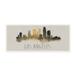 Stupell Industries 'Los Angeles Skyline Silhouette' Graphic Art Print Canvas in Gray/Yellow | 7 H x 17 W x 0.5 D in | Wayfair cw-1238_wd_7x17