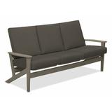 Winston Porter Chrisa Patio Sofa w/ Cushions Plastic/Metal in Gray/Blue/Brown | 38 H x 74.5 W x 31 D in | Wayfair C7B1804D65A841818F8AB15C9CBB45A5