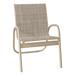 Latitude Run® Gardenella Stacking Patio Dining Armchair Sling in Brown | 34 H x 24 W x 28.5 D in | Wayfair 90E45FCE608C47F4AE7A7ADBC957F096