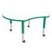 Sprogs Crescent Preschool Collaborative Adjustable Height Novelty Activity Table w/ Casters Metal/Whiteboard in Green/White | 23 H in | Wayfair