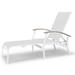 Red Barrel Studio® Hinch Marine Grade Sling Reclining Chaise Lounge Metal in White | 39 H x 31 W x 65.5 D in | Outdoor Furniture | Wayfair