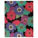 White 36 x 0.5 in Area Rug - Tufenkian Floral Hand-Knotted Wool Black/Green/Red/Blue Area Rug Wool | 36 W x 0.5 D in | Wayfair T02591/BLK.0305