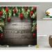 The Holiday Aisle® Christmas Red Balls Fir Branch Single Shower Curtain Polyester | 75 H x 69 W in | Wayfair THLA2032 39394017