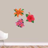 Bay Isle Home™ 3 Piece Tropical Flowers Wall Decal Set Vinyl in Red/Gray | 12 H x 12 W in | Wayfair 7D484CCF57A24086A54C5301DFE8A921