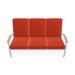 Red Barrel Studio® Hinch 3-Seat Patio Sofa w/ Cushions Metal/Rust - Resistant Metal/Sunbrella® Fabric Included in Red/White | Wayfair